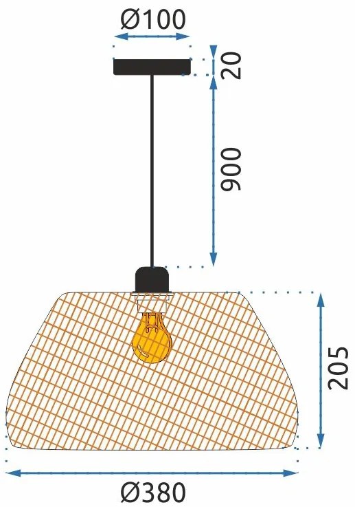 Toolight - stropné svietidlo z prírodného bambusu E27 60W APP886-1CP, hnedá, OSW-05246