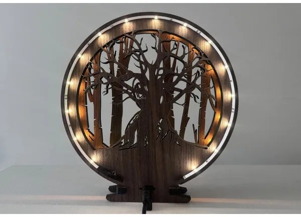 Li-Go 23613/DUB2 - LED Stmievateľná stolová dekorácia LED/12W/230V 20x22 cm dub