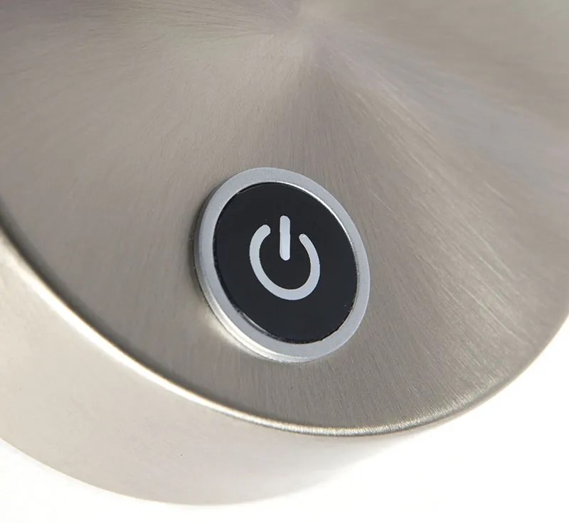 Moderná nástenná lampa oceľ vrátane LED s dotykovým stmievačom - Arch