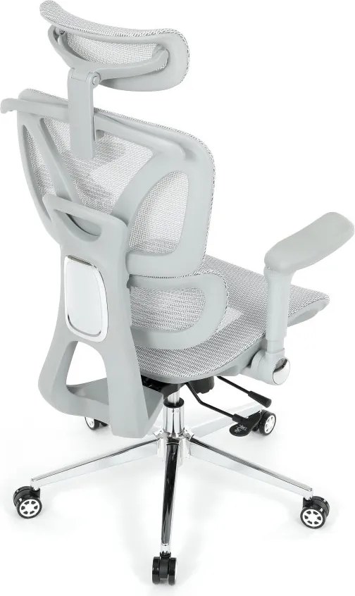 Kancelárska ergonomická stolička PORTE — sieťovina, sivá
