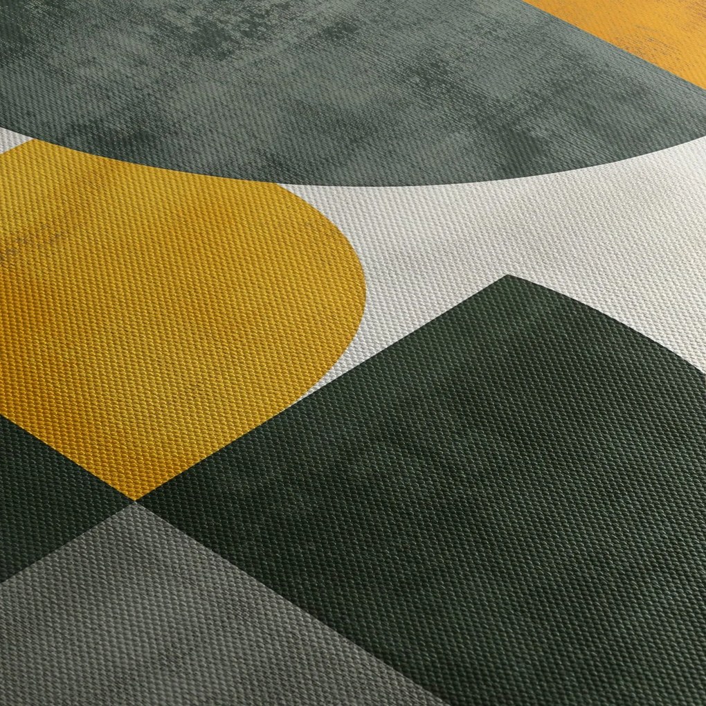 Obraz - Abstrakcia v olivovej farbe (s hodinami) (90x30 cm)