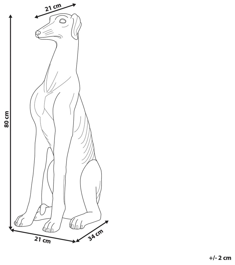 Dekoratívna figúrka biela 80 cm GREYHOUND Beliani