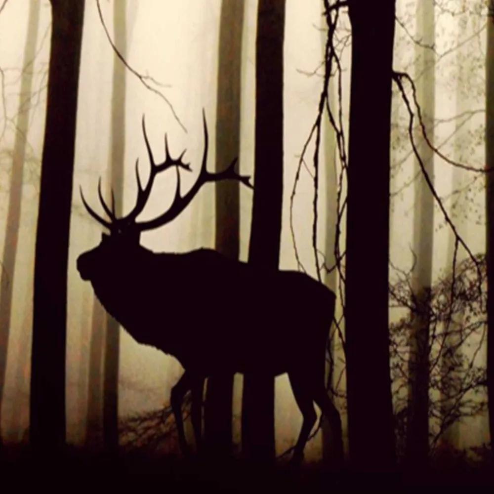 Ozdobný paraván Jelen v lese Fog Brown - 110x170 cm, trojdielny, obojstranný paraván 360°
