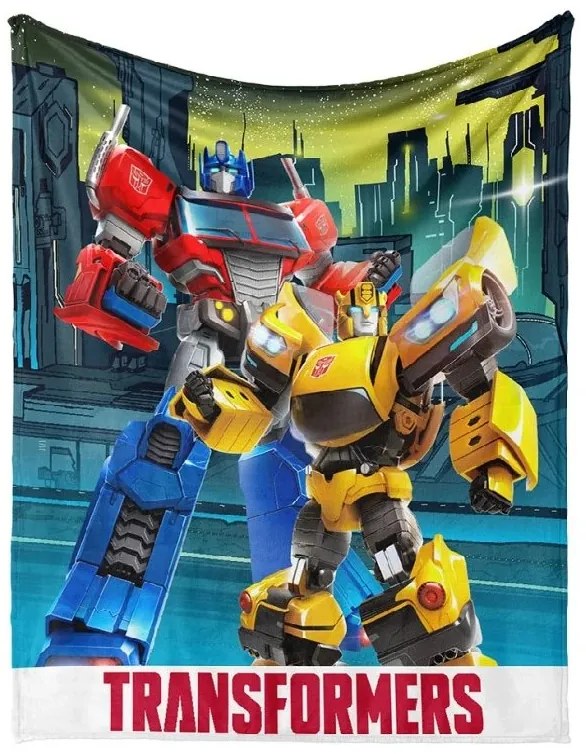 Detská deka Transformers Bumblebee a Optimus Prime 130x160 cm