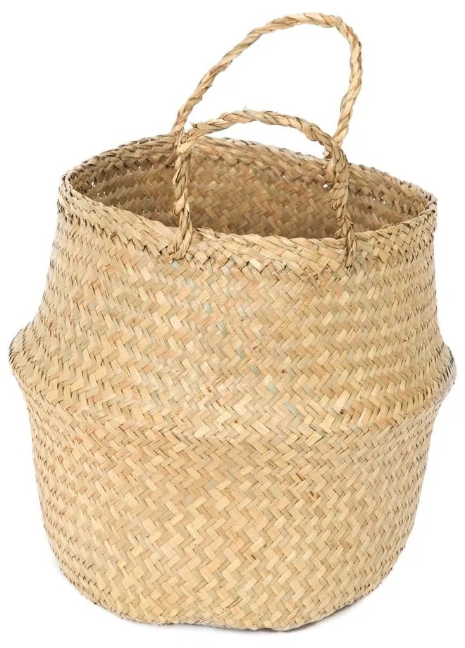 Svetlý úložný košík z morskej trávy Compactor, ⌀ 27 cm