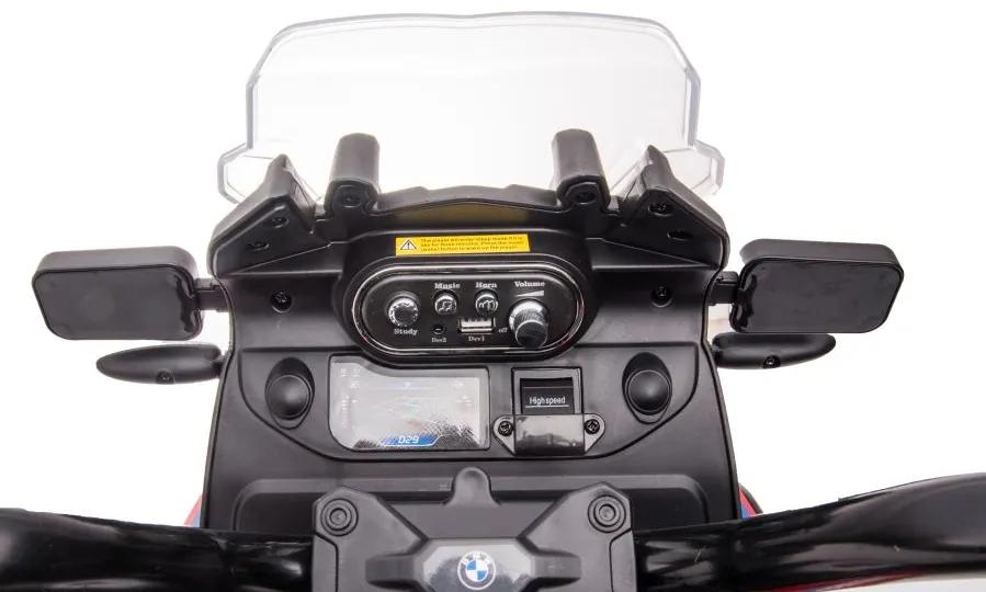 LEAN CARS Elektrická motorka BMW - policajná JT5002B - červená - 2x45W - 12V7Ah - 2022