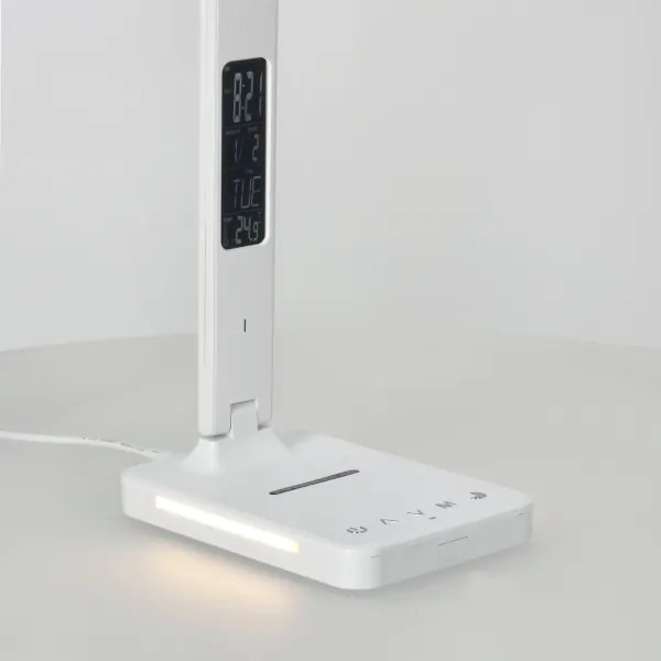 LED Stm. lampa s bezdr. nab. QI, displejom a USB portom LED/7W/230V 3000-6000K