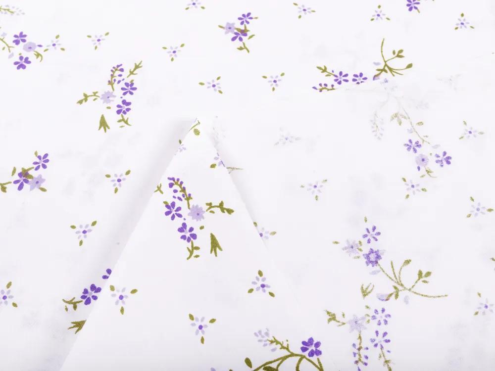 Biante Detský bavlnený záves Sandra SA-296 Drobné fialové kvety na bielom 150x190 cm