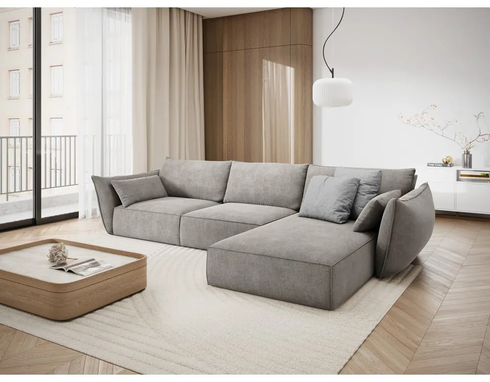 Svetlosivá rohová pohovka (pravý roh) Vanda - Mazzini Sofas