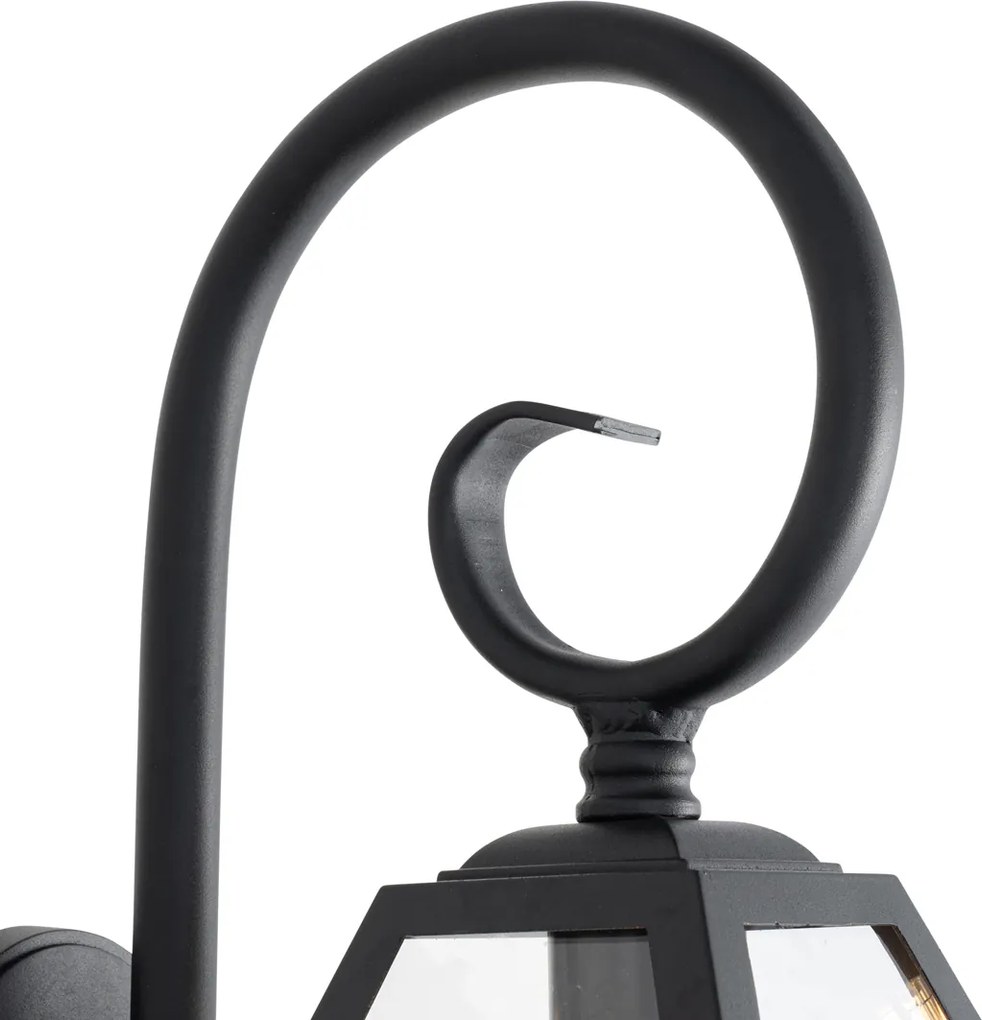 Klasická vonkajšia nástenná lampa čierna IP44 - Berta