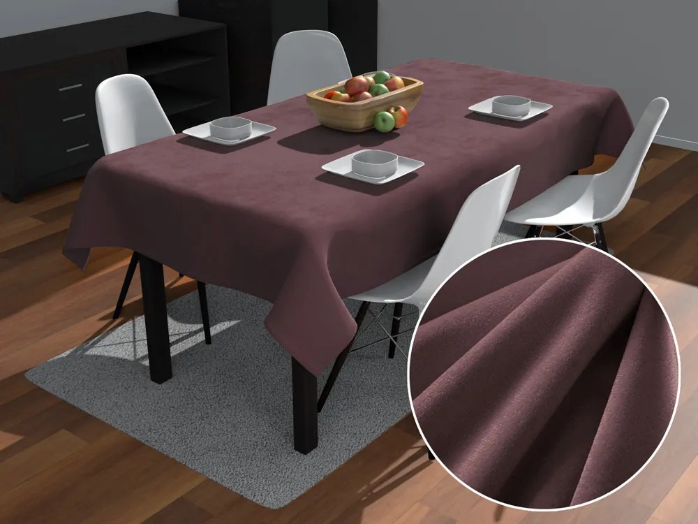 Biante Zamatový obdĺžnikový obrus Velvet Premium SVP-019 Hnedofialový 80x120 cm