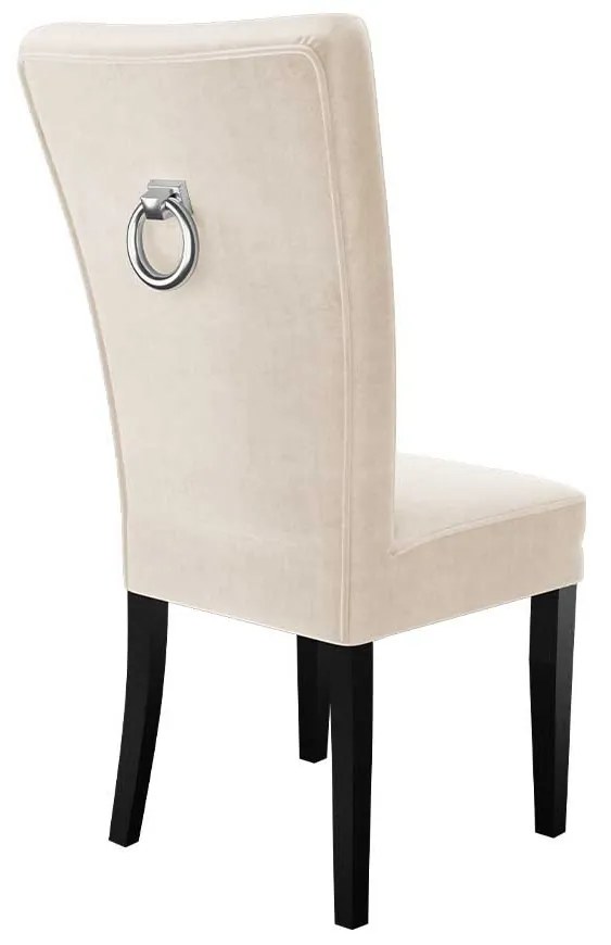 Čalúnená jedálenská stolička ST67 + klopadlo, Farby: chrom, Farby: biela polomatná, Potah: Magic Velvet 2250
