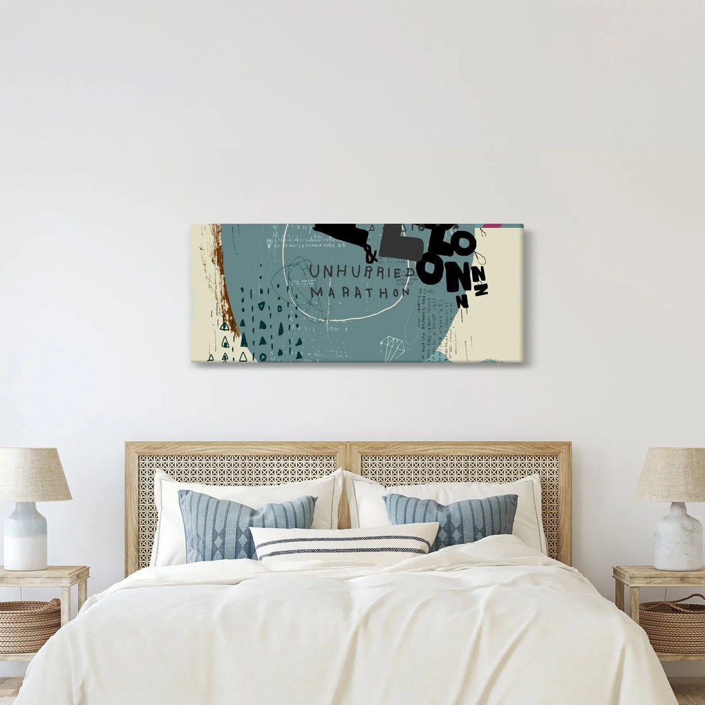 Obraz - Lietajúci balón s dúhou (120x50 cm)