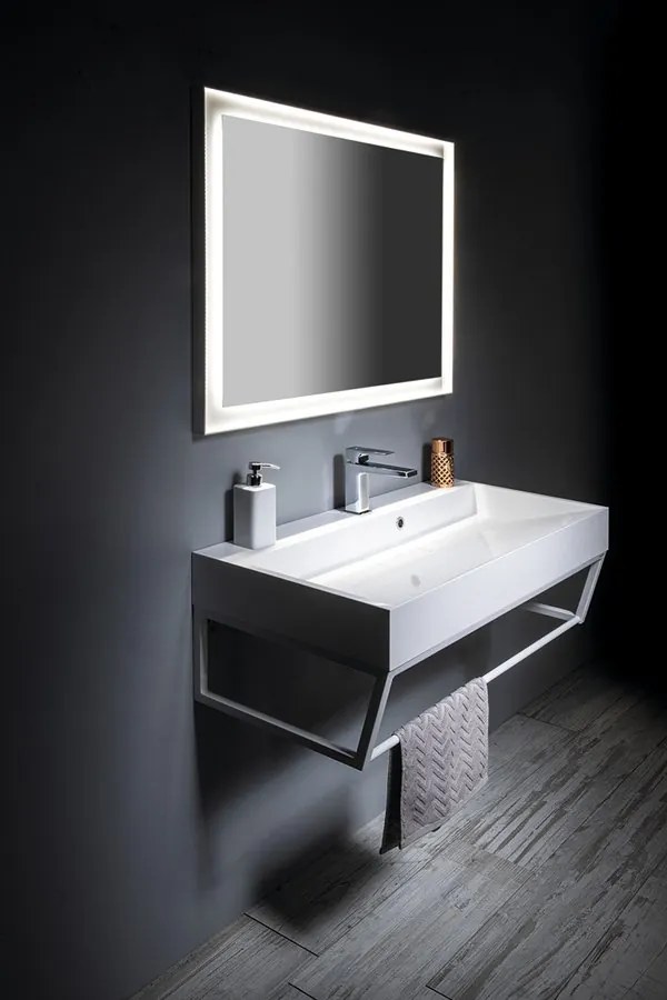 Sapho Sapho, AMUR umývadlo vrátane krytu výpuste 90x46cm, liaty mramor, biela, 55032