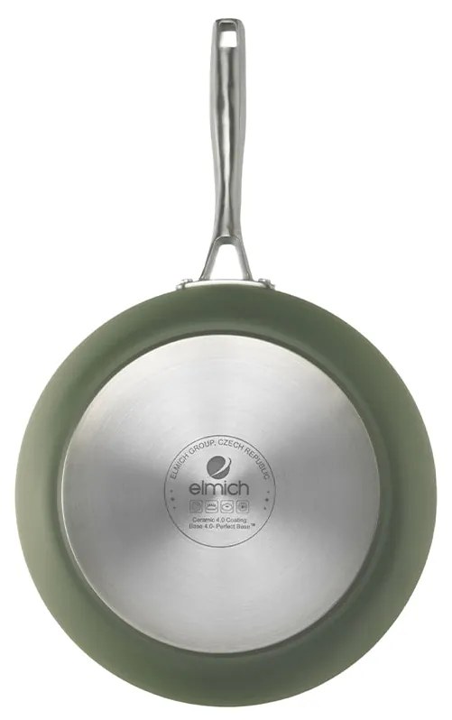 Elmich Nepriľnavá keramická Wok panvica Vital Ø 26 cm - olivovozelená