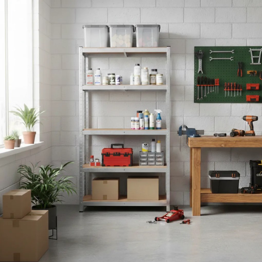 Regál s vysokou nosnosťou HEAVY, max. 875kg, 90x40x180cm, strieborná Jurhan