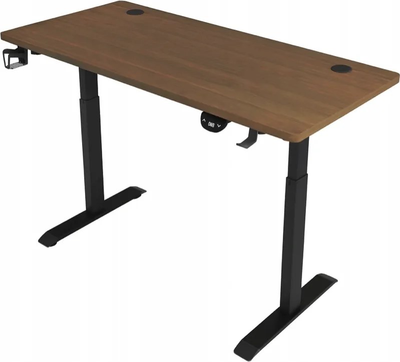 Elektrický výškovo nastaviteľný stôl 72 - 117 cm - orech, čierna Šírka: 60 cm | Dĺžka: 140 cm