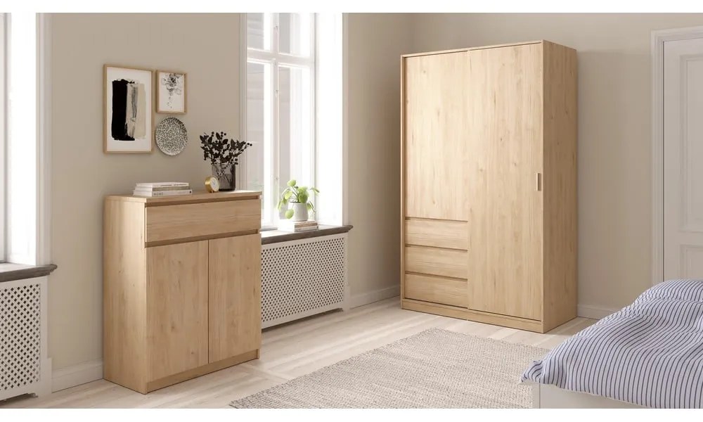 Komoda v dekore duba v prírodnej farbe 80x100x40 cm Naia – Tvilum