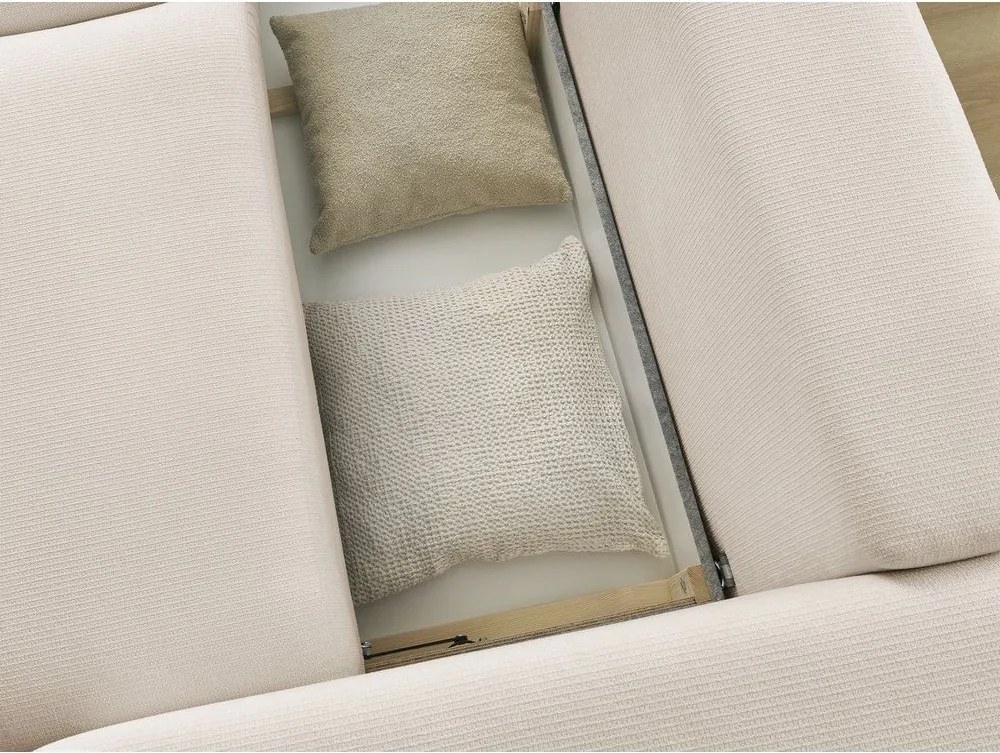 Béžová rozkladacia/s úložným priestorom pohovka 265 cm Ezechiel – Bobochic Paris