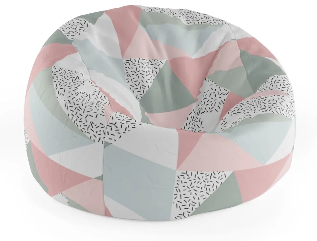 Sablio Sedací vak Cocoon Obrazce v něžných barvách - 115 x 75 cm x 45 cm