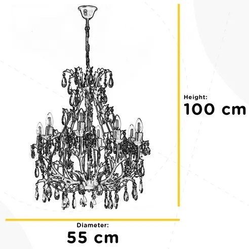 ONLI - Luster na reťazi BOTTE 8xE14/6W/230V