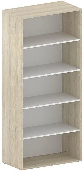 Kancelársky regál FUTURE, 850 x 450 x 1900 mm, biela/dub