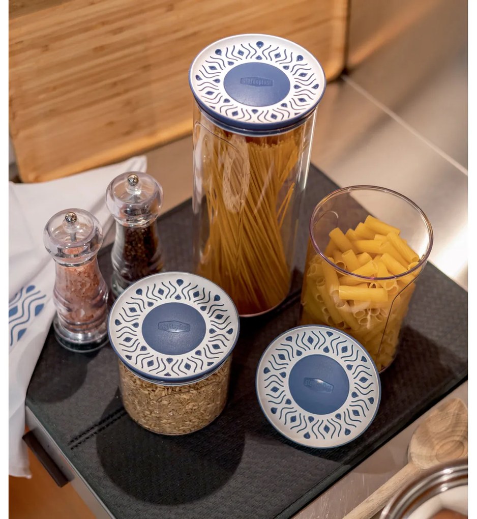 STEFANPLAST Súprava 3 okrúhlych dóz Tosca, transparetná/šedá