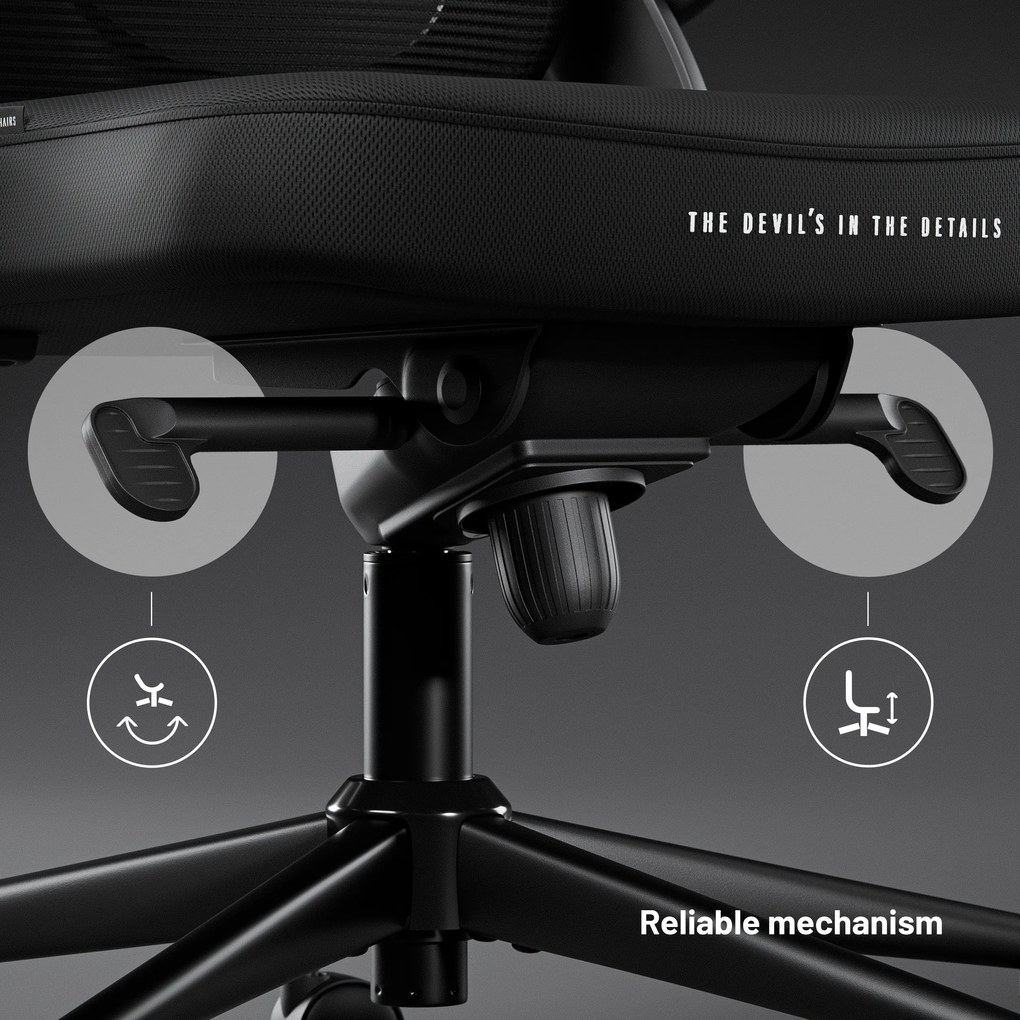 Ergonomická kancelárska stolička Diablo V-Light, čierna