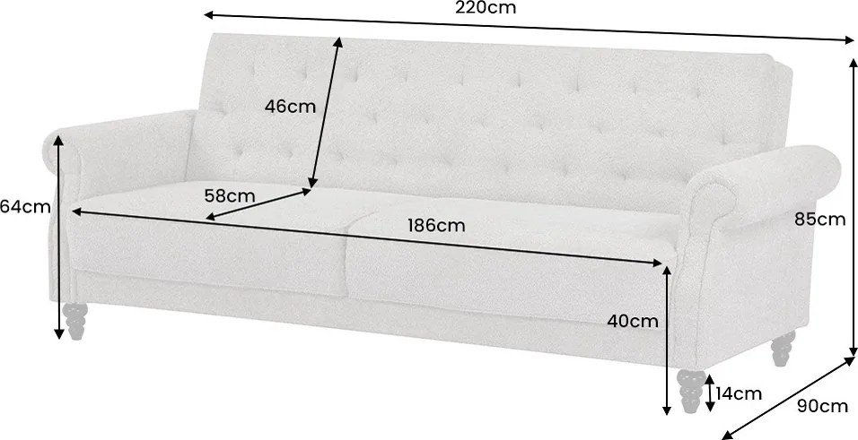 Dizajnová rozkladacia pohovka Scarlet 220 cm sivo-hnedý zamat