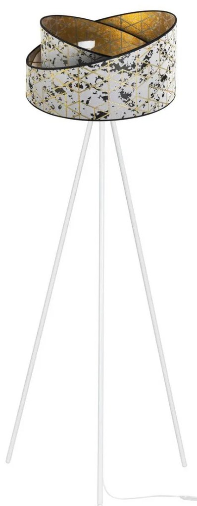 Stojacia lampa Werona, 1x textilné tienidlo so vzorom (výber zo 7 farieb), (výber z 2 farieb konštrukcie), m