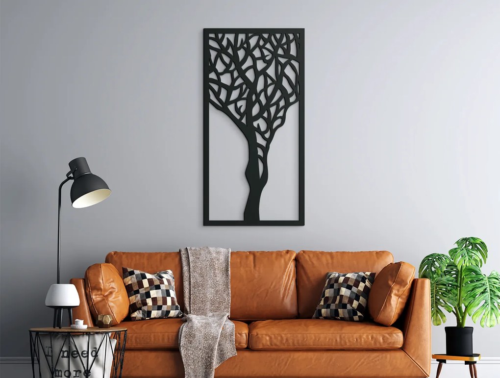 drevko Drevený obraz Strom Rozmer obrazu: 44,5 x 22,5 cm, Farba dekorácie: Čierna
