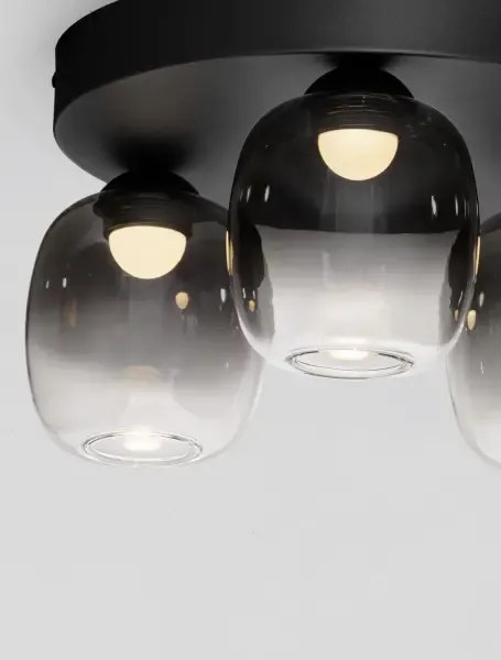 LED stmievateľné čierno-dymové dizajnové stropné svietidlo Kita 3