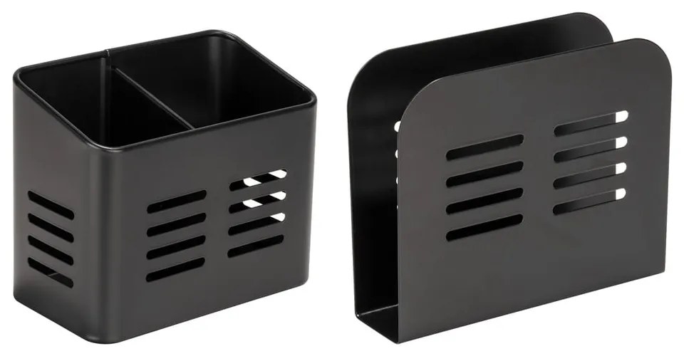 Kovové stojany na príbory a obrúsky v súprave 2 ks Black Outdoor Kitchen Baco – Wenko