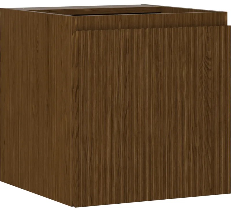 Mexen Rivel, kúpeľňová skrinka 45 cm, 1 dvierka, drážkovaná, orech, 91A21-04547-1-BF86
