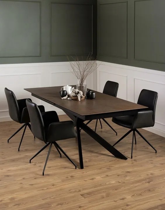 Jedálenský rozkladací stôl Irwine 200/240 cm hnedý/čierny