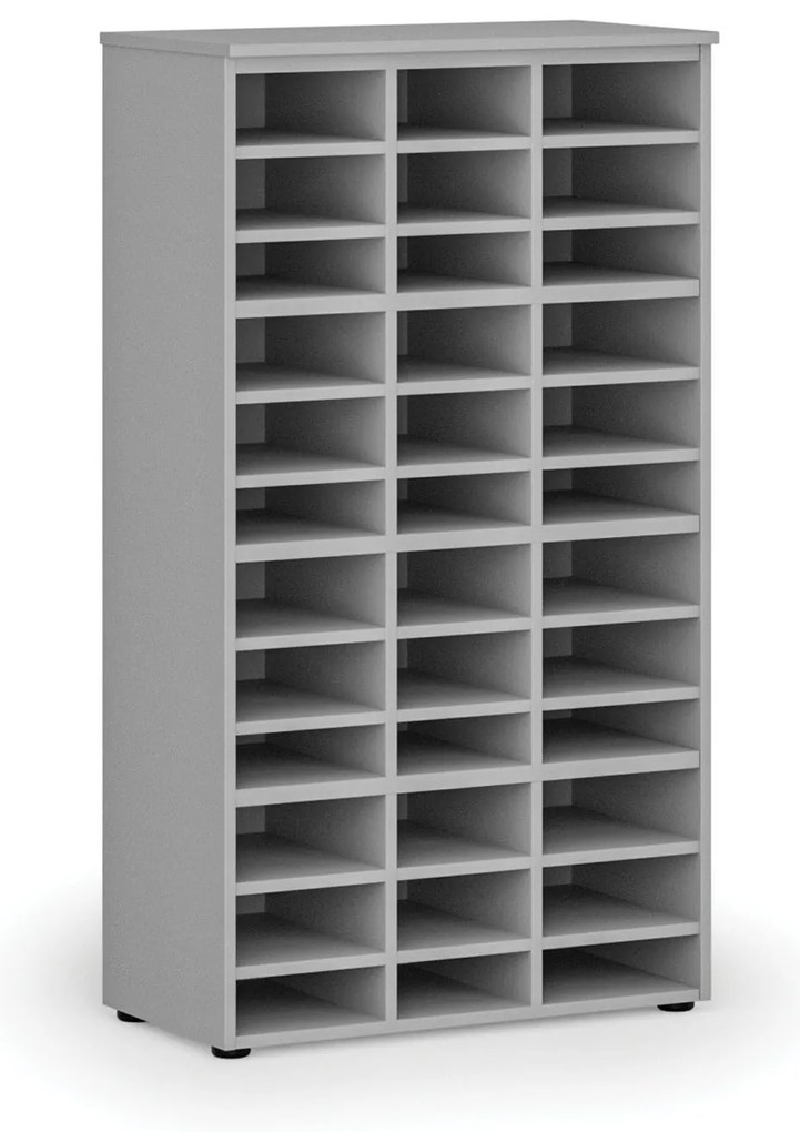 Triediaci regál PRIMO GRAY, 800 x 420 x 1434 mm, 36 priehradok, sivý