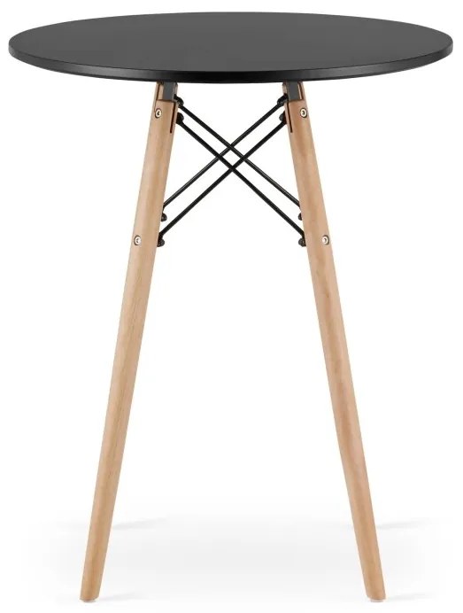 Jedálenský stôl 60 cm čierny/ hnedé nohy