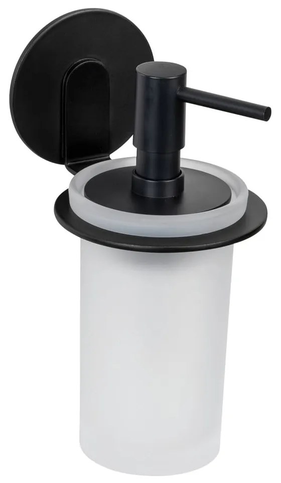 Matne čierny samodržiaci sklenený dávkovač mydla 150 ml Bivio – Wenko