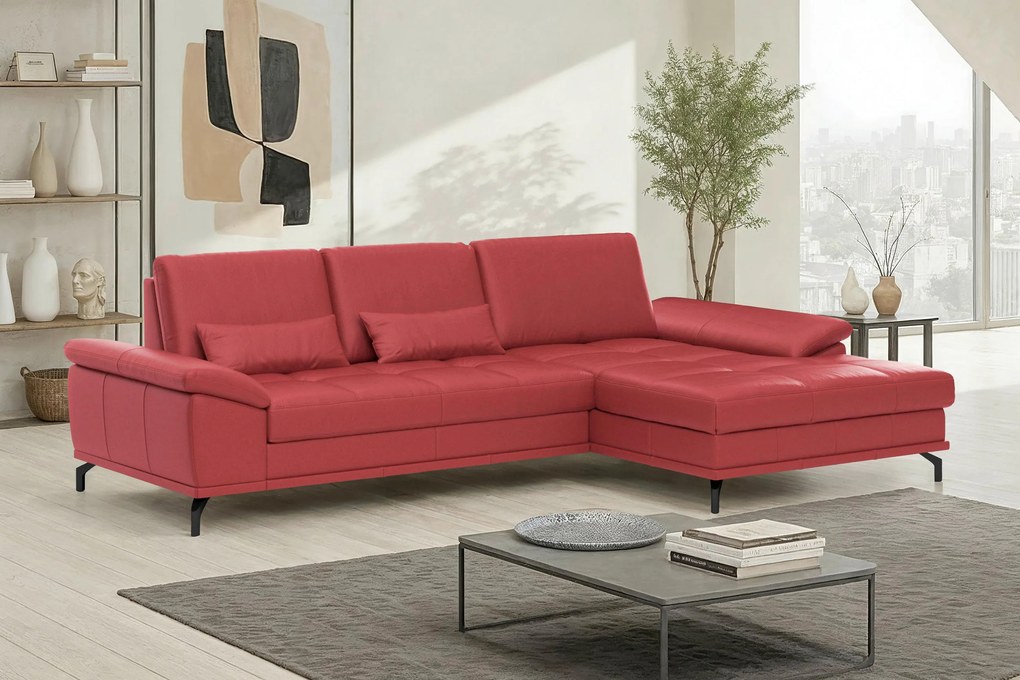 XXXLutz ROHOVÁ SEDAČKA, koža, červená Sit & More - Sedačky - 000144039777