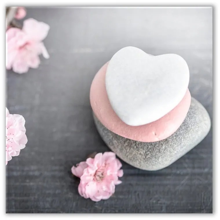 Obraz Styler Glasspik Spa & Zen Heart Stone, 30 × 30 cm