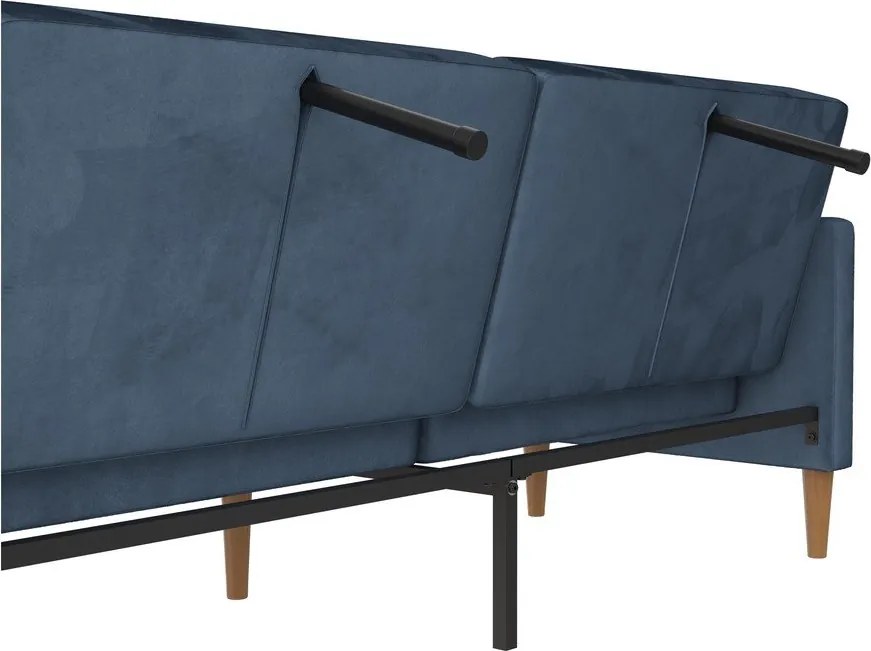 Modrá zamatová rozkladacia pohovka 207 cm Lilly – Støraa