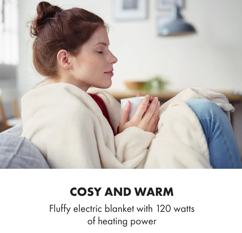 Klarstein Slanket, termodeka s rukávmi, 120 W, 155 x 180 cm, coral fleece