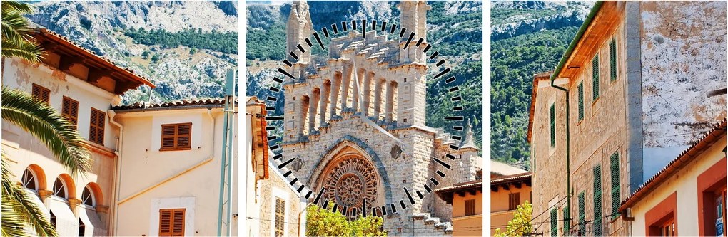 Obraz - Sóller, Mallorca (s hodinami) (90x30 cm)