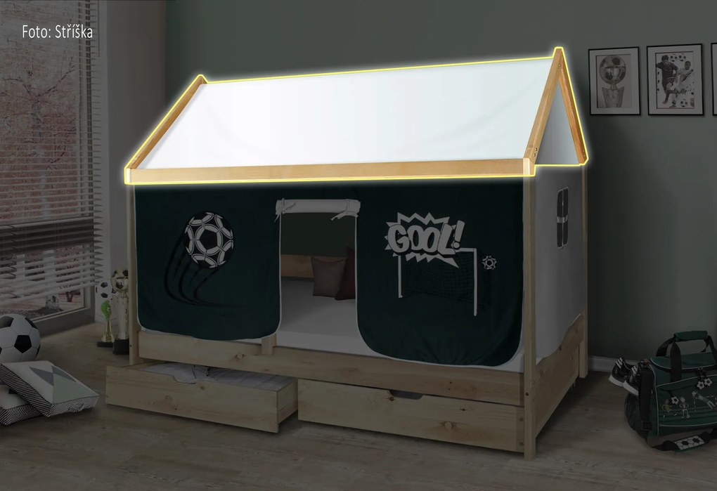 Detská domčeková posteľ KIDS - prírodná 200x90 cm