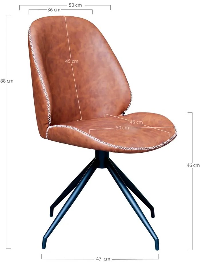 Koňakovohnedé jedálenské stoličky v súprave 2 ks Monte – House Nordic