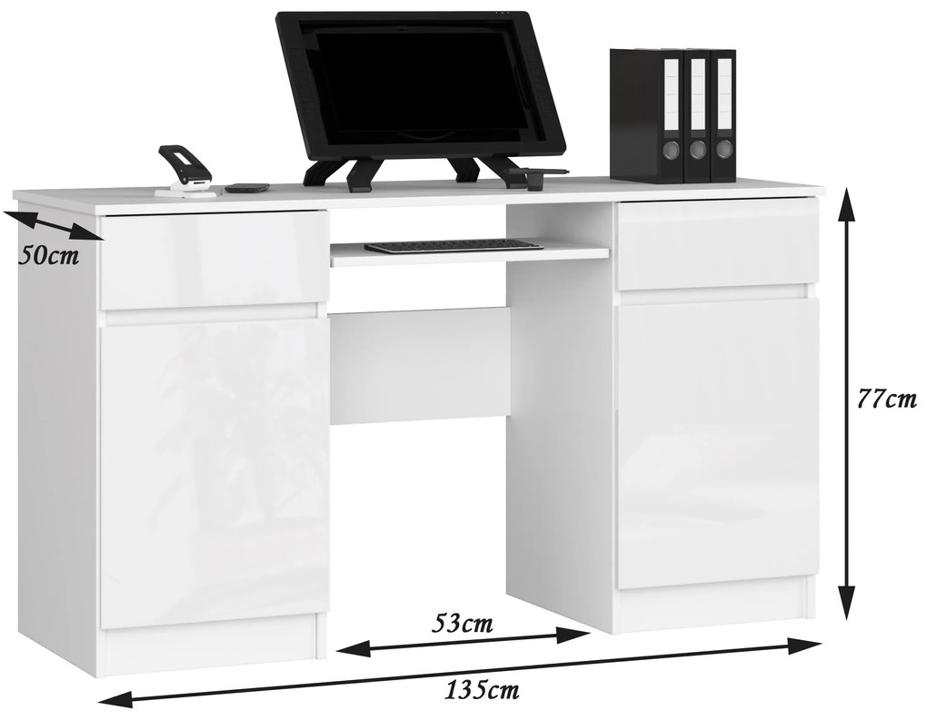 PC stolík Aranandose (biela + lesk biely). Akcia -19%. Vlastná spoľahlivá doprava až k Vám domov. 1117069