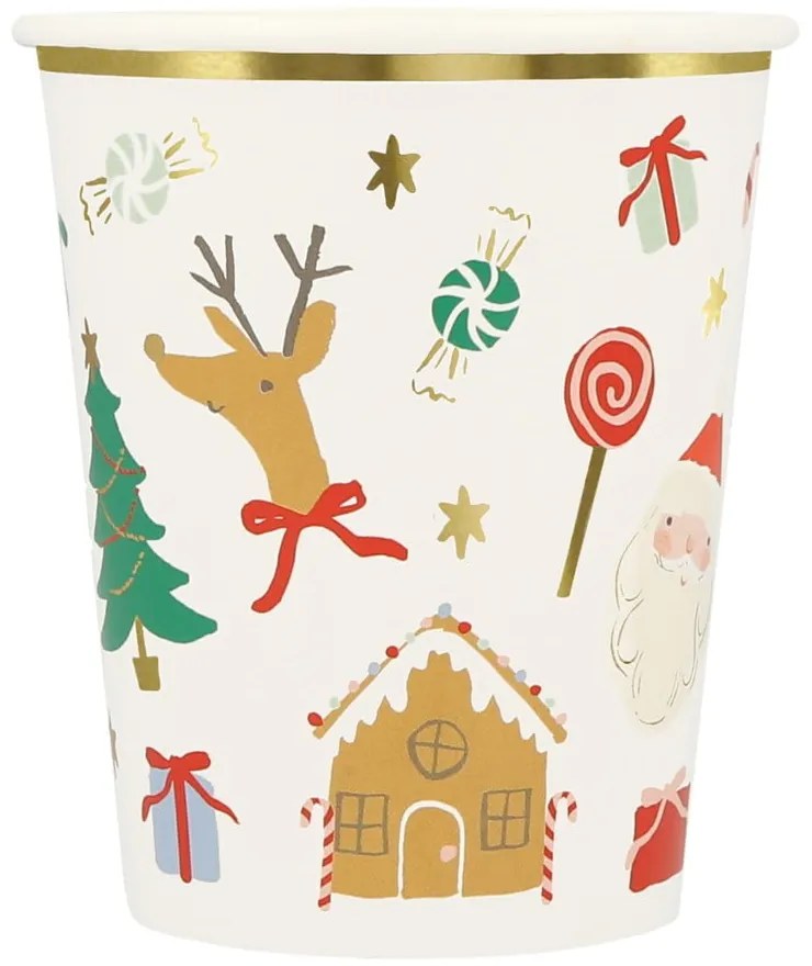 Papierové jednorazové tégliky v súprave 8 ks Jolly Christmas – Meri Meri