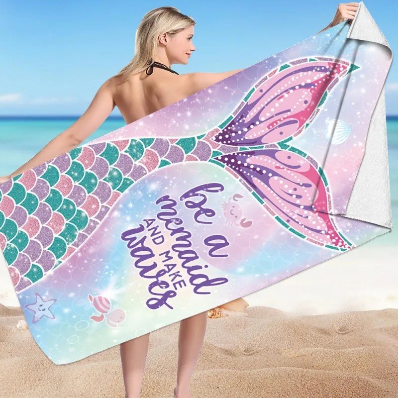 Plážová osuška BE A MERMAID 70 x 150 cm farebná, 100% polyester