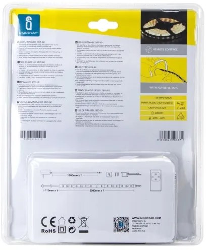 Aigostar - LED Stmievateľný vonkajší pásik 5m LED/18W/12/230V 3000K IP65