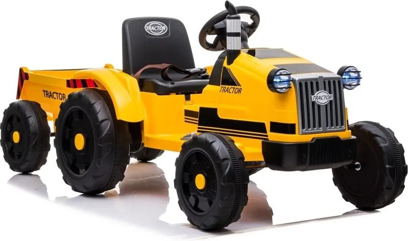 LEAN CARS Batériový traktor s prívesom CH9959 žltý